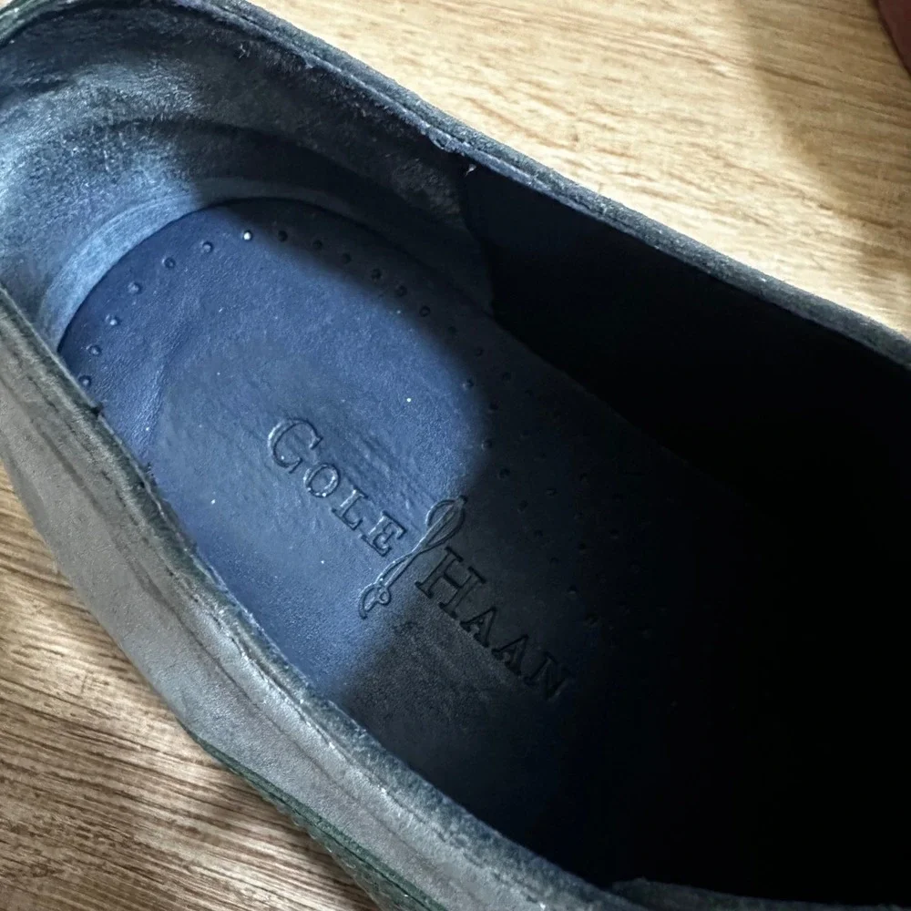 Cole Haan x Nike Air | Men's Saddle Grey Green Suede Leather Oxford Shoes, 10M